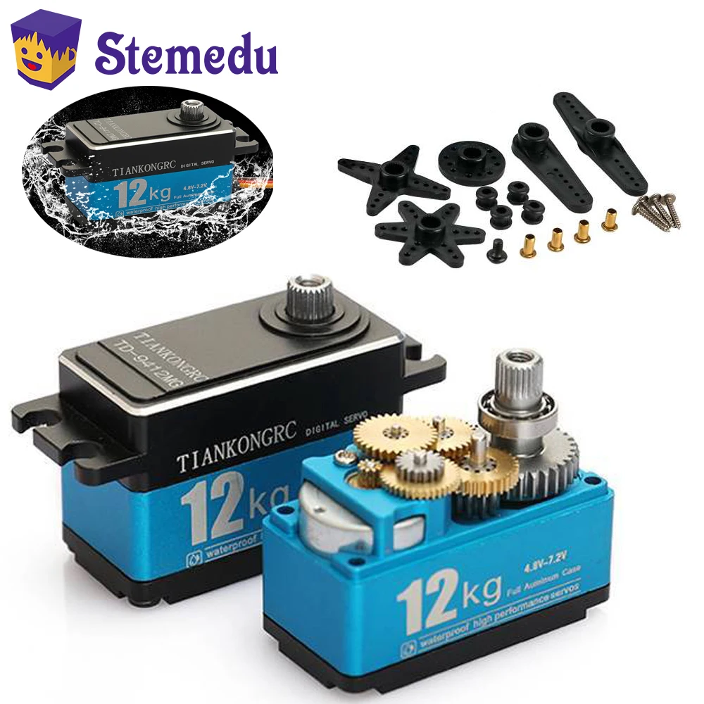 Kids Toys Remote Car - มอเตอร์แปรงถ่านเซอร์โวระบบดิจิทัล TD-9412MG แรงบิดสูง12กก. มอเตอร์แบบสั้น180/270/360องศาสำหรับหุ่นยนต์1:10 1:8 mobil
