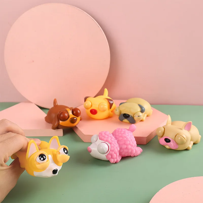 Kids Toys Dog - ของเล่นบีบตาตลกๆ รูปทรงดวงตาแตก ของเล่นบีบสุนัขแสนรัก ของเล่นบีบสำหรับผู้ใหญ่และเด็ก ของเล่นคลายเครียด ของเล่นฟิดเจ็ต