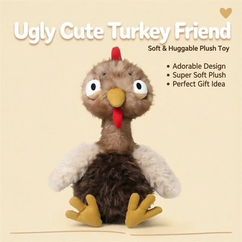 Kids Toys Company - ตุ๊กตาไก่ตุรกี ของเล่นตุ๊กตาผ้ากำมะหยี่นุ่ม หมอนนุ่มน่ารัก ตุ๊กตาไก่กอดได้ สำหรับเด็กผู้หญิง ของขวัญวันเกิด