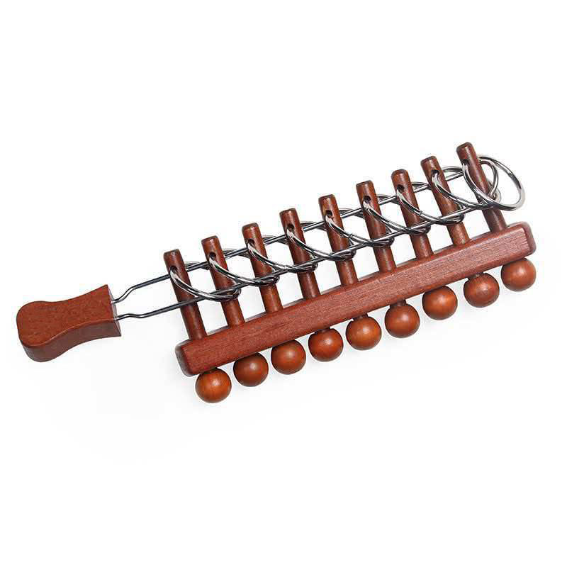 Wooden Puzzle Kids - เกมปริศนาเก้าวงแหวนเชื่อมโยงแบบจีนโบราณ สำหรับผู้ใหญ่และเด็ก ระดับความยากสูง ฝึกสมอง ทดสอบไอคิว ของเล่นปลดล็อค