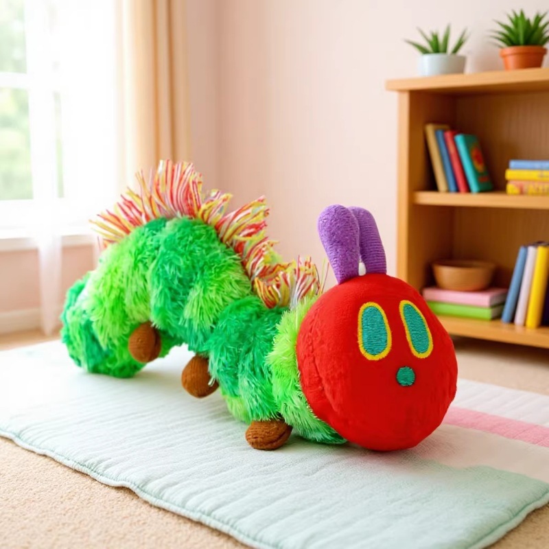 Kids Toys Very - ตุ๊กตาหนอนผ้าฝ้ายสีเขียว ของเล่นนุ่มน่ารัก น่ารักมาก น่ากินสุดๆ ของขวัญสร้างสรรค์สำหรับเด็ก ตกแต่งบ้าน