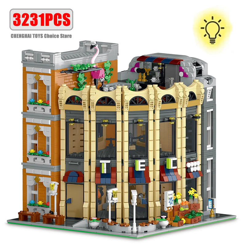 Kids Toys Shop - ตัวต่อสร้างสรรค์ 3231 ชิ้น ร้านค้ามุมโค้งสไตล์ยุโรป ชุดตัวต่อโมเดลอาคารเมือง ของเล่นเด็ก