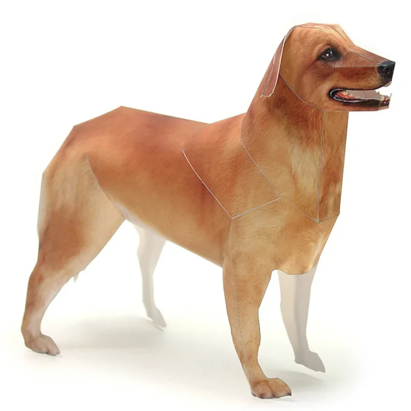 Kids Toys Dog - โมเดลกระดาษสุนัขโกลเด้นรีทรีฟเวอร์ งานศิลปะโอริกามิรูปสัตว์เหมือนจริง งานฝีมือกระดาษ 3 มิติ น่ารัก