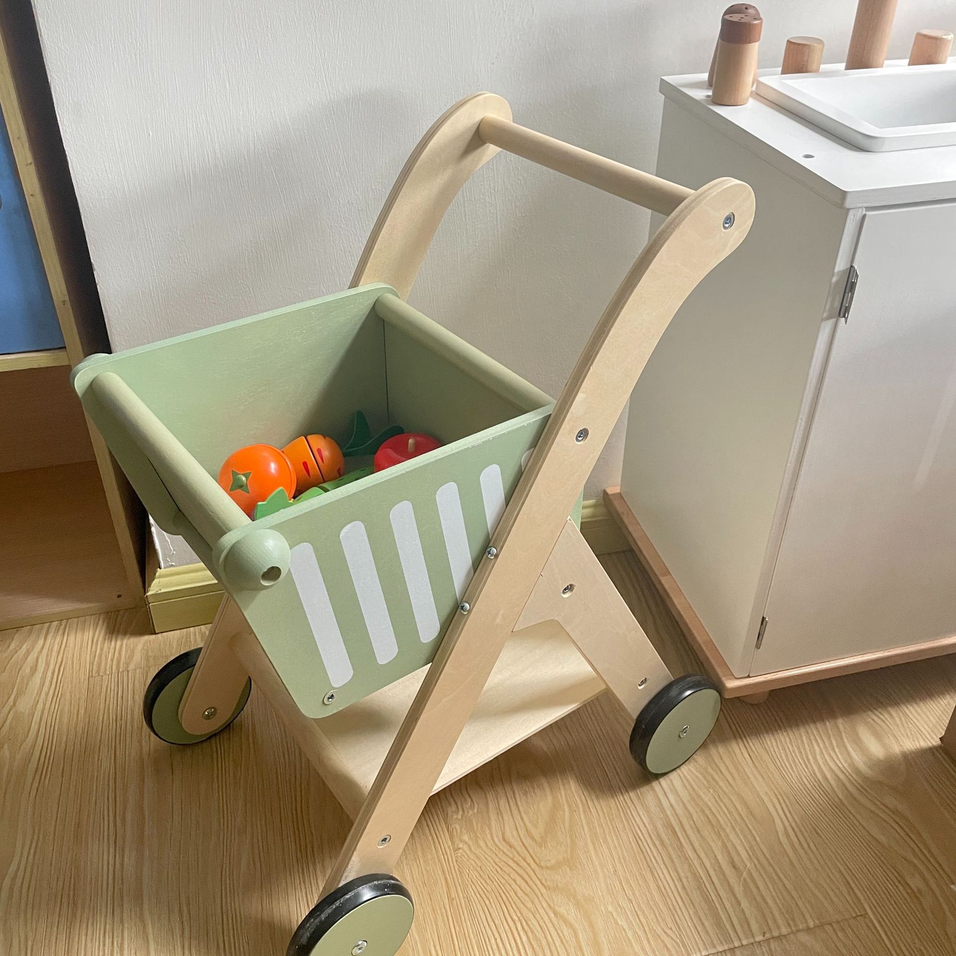 INS เด็กเด็กไม้เด็กจําลองรถเข็ - Kids Toys Shop บทวิจารณ์และราคา