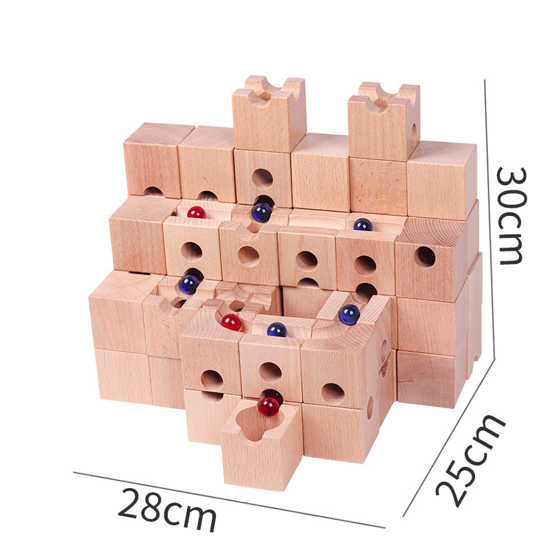 ชุดสร้างทางวิ่งลูกบอลไม้เนื้อแ - Marble Run Set บทวิจารณ์และราคา