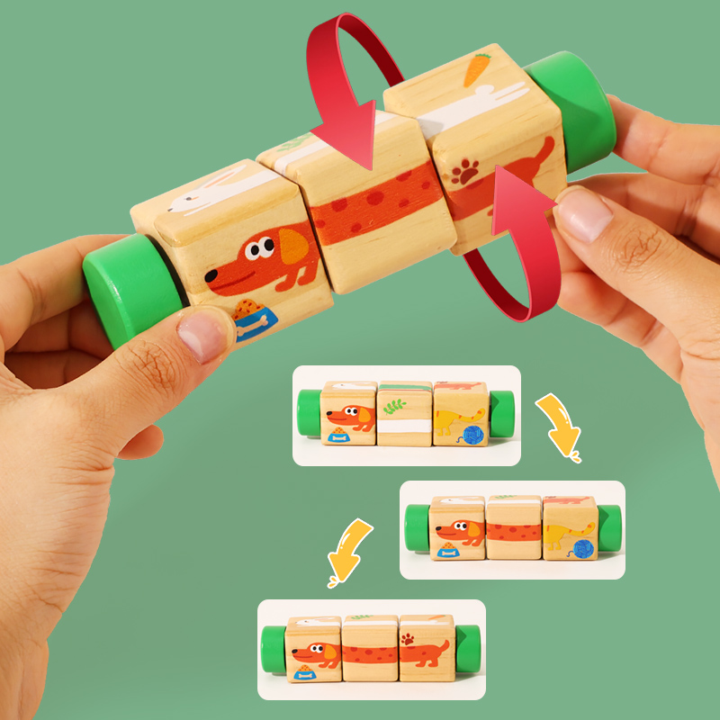 ของเล่นไม้หมุนรูปสัตว์ 1 ชิ้น  - Wooden Puzzle Kids บทวิจารณ์และราคา