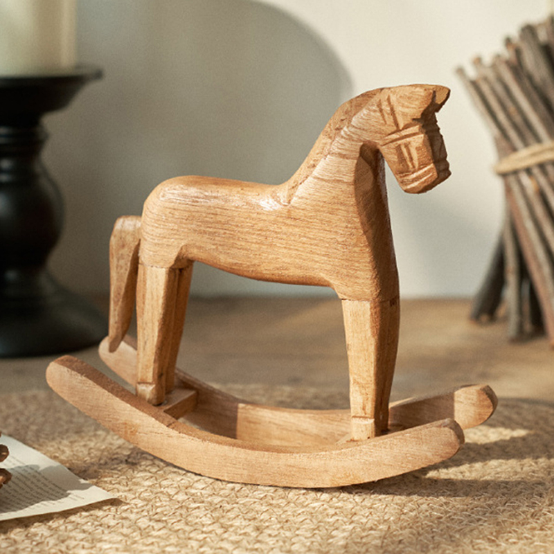 งานฝีมือไม้ รูปปั้นม้าโยก ของต - Kids Toys Horse บทวิจารณ์และราคา