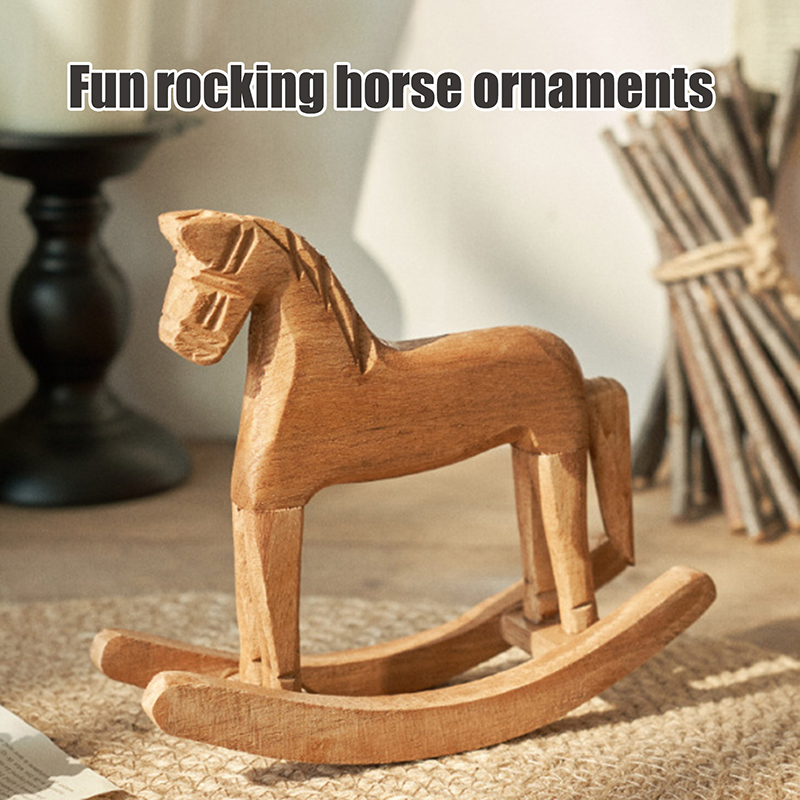งานฝีมือไม้ รูปปั้นม้าโยก ของต - Kids Toys Horse บทวิจารณ์และราคา