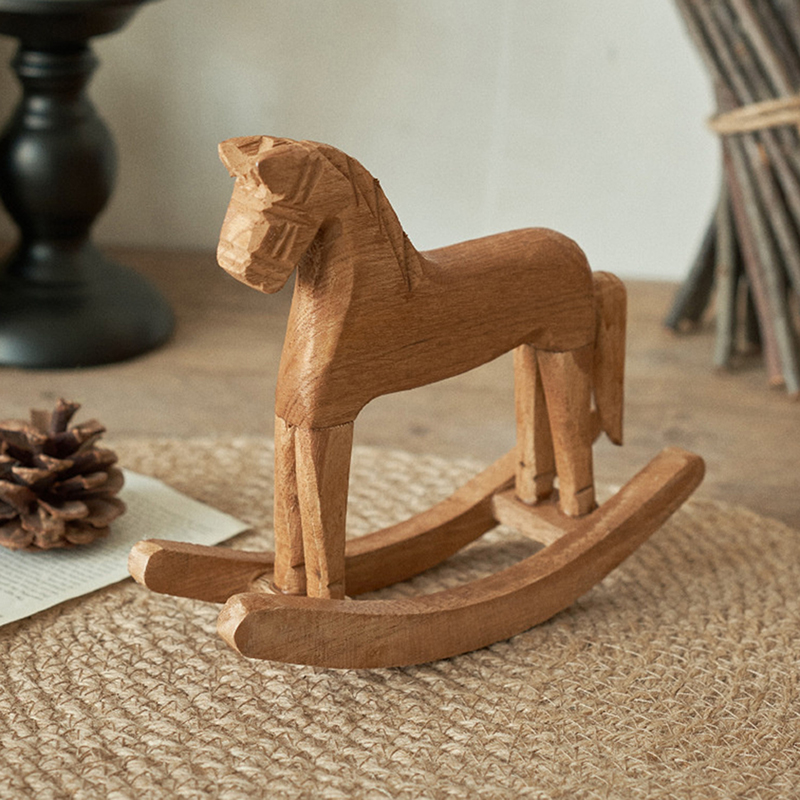 งานฝีมือไม้ รูปปั้นม้าโยก ของต - Kids Toys Horse บทวิจารณ์และราคา